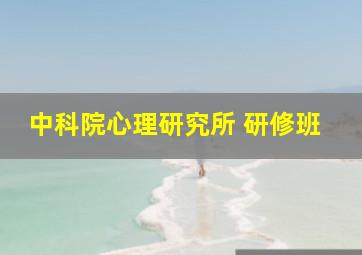 中科院心理研究所 研修班